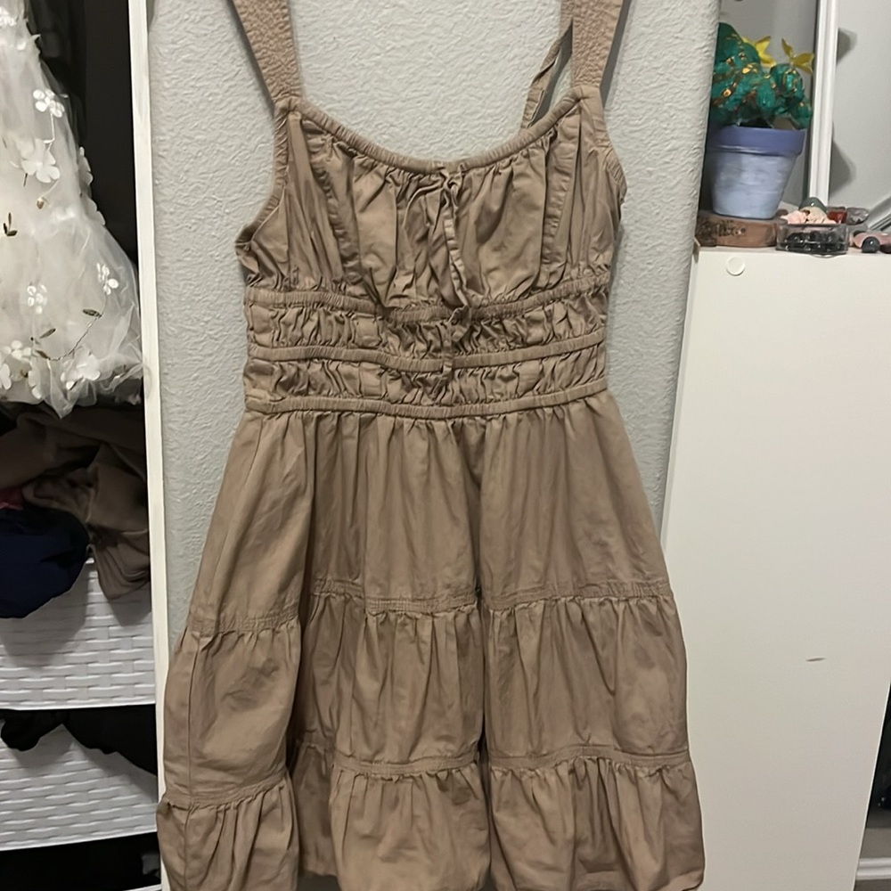 Aritzia taupe mini dress